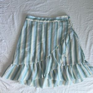 Womens Lauren Conrad Ruffle Mini Skirt ladies sz M pastel blue green yellow